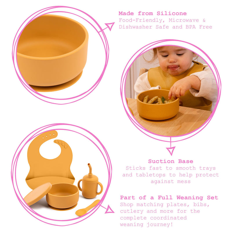 Silicone Baby and toddler Suction Bowl with Lid